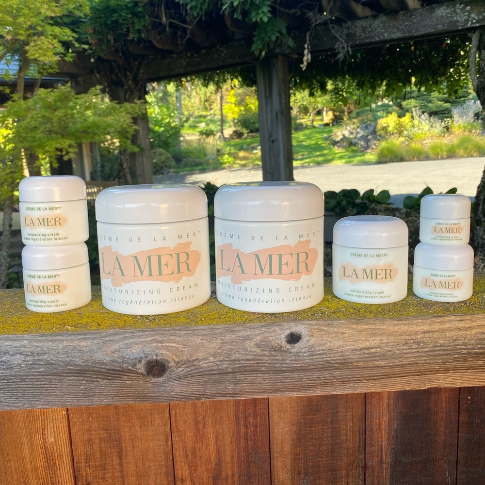 La Mer and Valmont empty containers. No boxes.